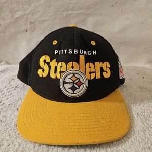Pittsburgh Steelers Mitchell & Ness Hat Cap Black NFL Block Football Snapback
